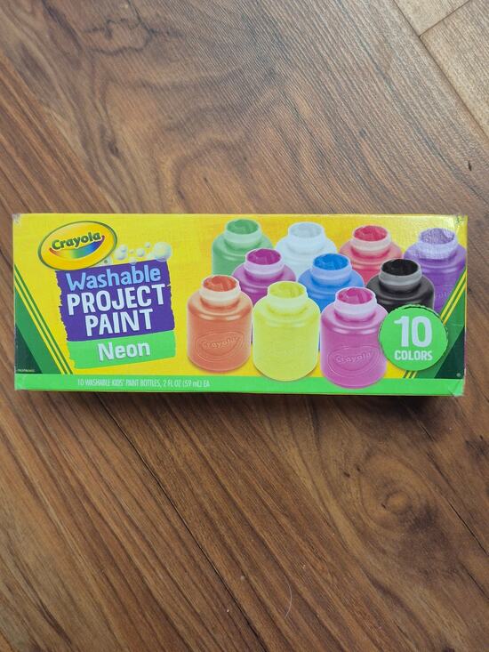 Crayola Other - Crayola Washable project paint neon 10 colors 2 Fl Oz Bottles Skin Washable s33
